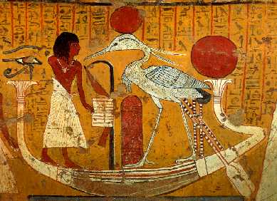 Benu bird from an Egyptian papyrus