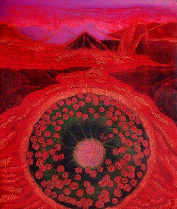 A woodcut etching by Sogra Khurasani, via http://www.thehindu.com/features/metroplus/my-name-is-red/article6630020.ece