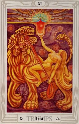 Lust, XI Arcanum of the Thoth deck 
