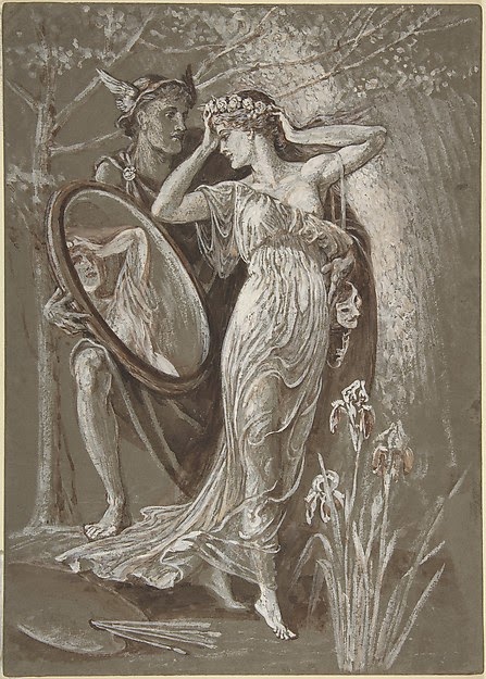 Walter Crane_The Mirror of Venus_1890_Watercolour and Gouache_13 15_16x10 in (35.4x25.4cm)